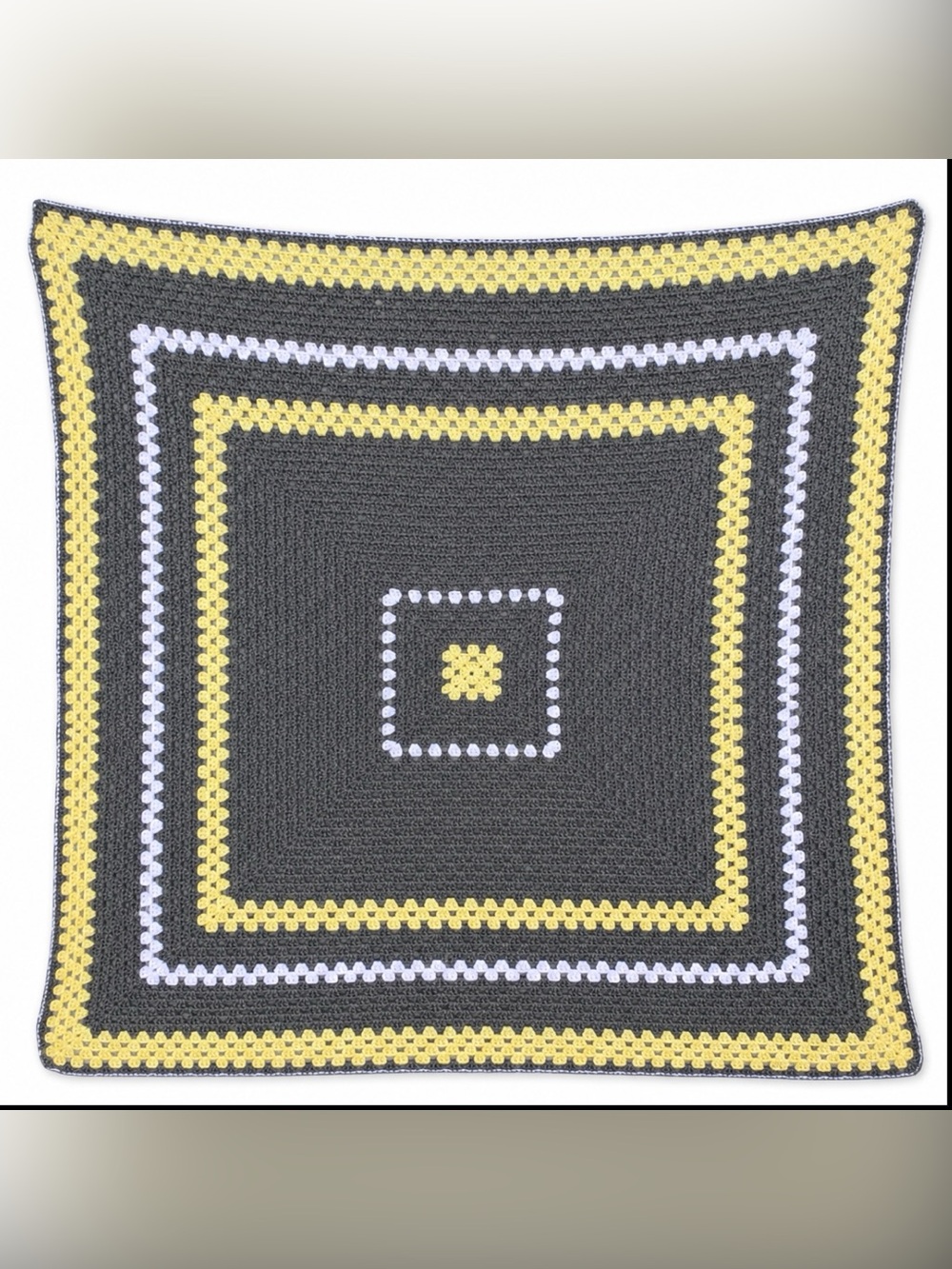 Granny Square Hand Crocheted Afghan Blanket Gorgeous - Picture 3 of 4